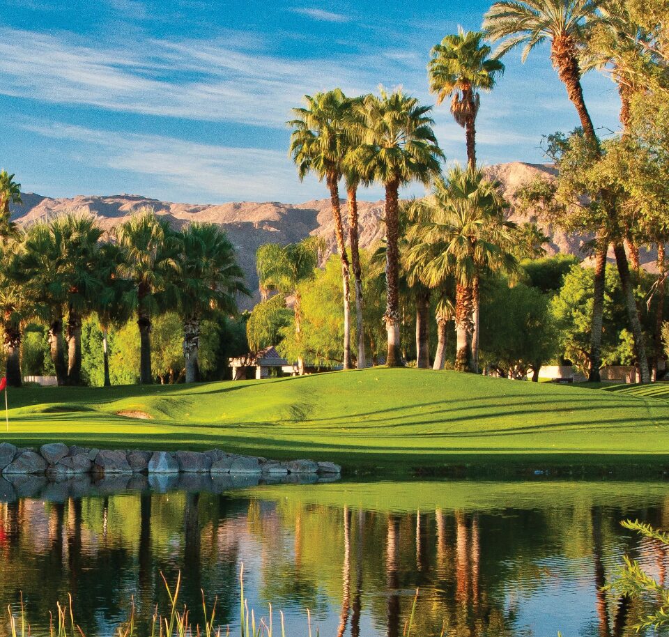 Invited golf club course at sunrise